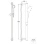 Steinberg 100 - Ensemble de pommeau de douche, barre et flexible, 3 jets, chrome 100 1622