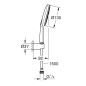 Grohe Rainshower SmartActive - Set de douche de tête 130 9,5 l/min, 3 jets, support et flexible, blanc lunaire 26581LS0