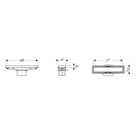 Geberit CleanLine - Canivelle de douche Geberit CleanLine à carreler, nickel inox 154.455.00.1