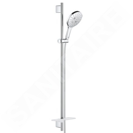 Grohe Rainshower SmartActive - Set de douche de tête 150, 3 jets, barre 900 mm et flexible, blanc chrome 26593000