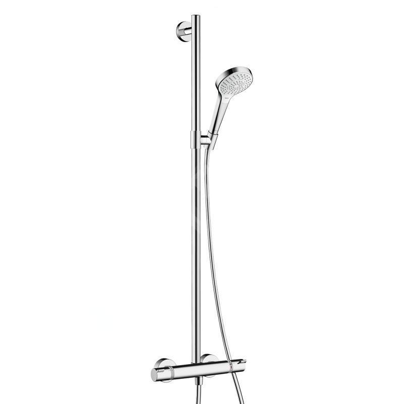 Hansgrohe Croma Select S - Set de douche SemiPipe Multi avec thermostat, blanc / chrome 27247400