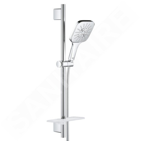 Grohe Rainshower SmartActive Cube - Set de douche de tête 130 6,8 l/min, 3 jets, barre 600 mm et flexible, chrome 26585000