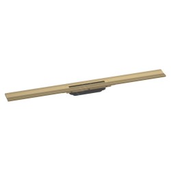 Hansgrohe RainDrain Flex - Caniveau de douche linéaire avec grille en inox 900, installation contre le mur, découpable, bronze