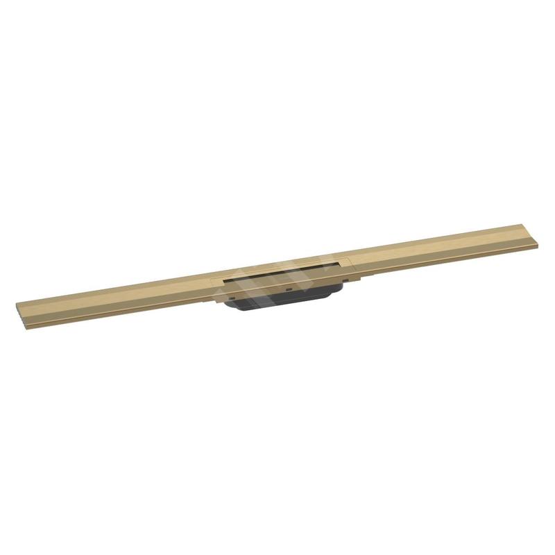 Hansgrohe RainDrain Flex - Caniveau de douche linéaire avec grille en inox 900, installation contre le mur, découpable, bronze