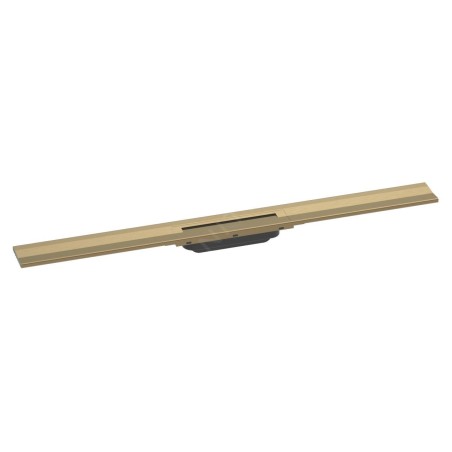 Hansgrohe RainDrain Flex - Caniveau de douche linéaire avec grille en inox 900, installation contre le mur, découpable, bronze