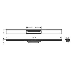 Hansgrohe RainDrain Flex - Caniveau de douche linéaire avec grille en inox 900, installation contre le mur, découpable, bronze