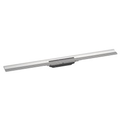 Hansgrohe RainDrain Flex - Caniveau de douche linéaire avec grille en inox 900, installation contre le mur, découpable, inox