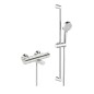 Hansa Basic - Colonne de douche avec mitigeur de baignoire thermostatique, 3 jets, chromé 55162131