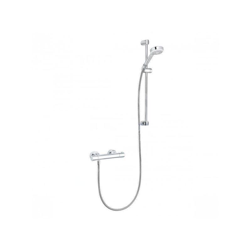 Kludi Logo - Set de douche avec thermostat, barre 600 mm, chrome 6857505-00