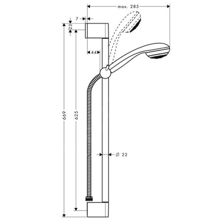 Hansgrohe Crometta 85 - Set de douche Mono, 1 jet, chrome 27728000