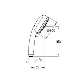 Grohe Vitalio Comfort - Pommeau de douche 100, 3 jets, chrome 26092000