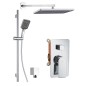 kielle Vega - Set de douche avec mitigeur encastré, 2 sorties, avec accessoires et le corps d’encastrement, chrome 20618SP10