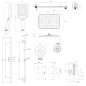 kielle Vega - Set de douche avec mitigeur encastré, 2 sorties, avec accessoires et le corps d’encastrement, chrome 20618SP10