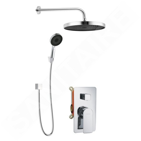 kielle Vega - Set de douche avec mitigeur encastré, 2 sorties, avec accessoires et corps d’encastrement, chrome 20618SP40