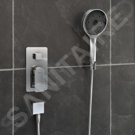 kielle Vega - Set de douche avec mitigeur encastré, 2 sorties, avec accessoires et corps d’encastrement, chrome 20618SP40