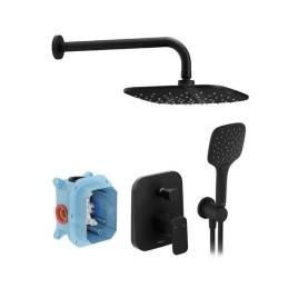 Ravak 10° - Set de douche avec mitigeur encastré, corps d’encastrement, 3 jets, noir X07S013