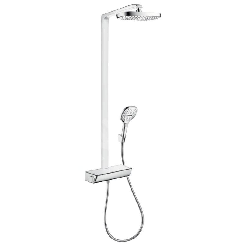 Hansgrohe Raindance Select E - Set de douche Showerpipe 300 avec thermostat, 2 jets, EcoSmart 9 l/min, chrome 27282000