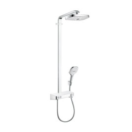Hansgrohe Raindance Select E - Set de douche avec thermostat ShowerTablet, 300 mm, 2 jets, blanc/ chrome 27126400