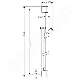 Hansgrohe Unica'C - Barre de douche 0,90 m, chrome 27610000