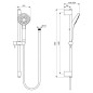 Ideal Standard Idealrain Evo Jet - Set de douche Diamond, barre 600 mm avec douchette, 3 jets, chrome B2234AA