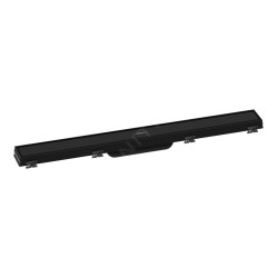 Hansgrohe RainDrain Match - Caniveau de douche linéaire avec grille en inox 700, avec cadre réglable en hauteur, noir mat