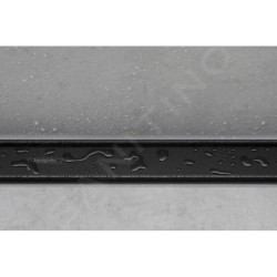 Hansgrohe RainDrain Match - Caniveau de douche linéaire avec grille en inox 700, avec cadre réglable en hauteur, noir mat