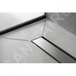 Hansgrohe RainDrain Match - Caniveau de douche linéaire avec grille en inox 1000, avec cadre réglable en hauteur, chrome