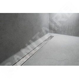 Hansgrohe RainDrain Match - Caniveau de douche linéaire avec grille en inox 1000, avec cadre réglable en hauteur, chrome