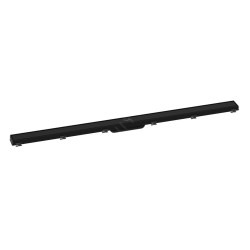 Hansgrohe RainDrain Match - Caniveau de douche linéaire avec grille en inox 1200, avec cadre réglable en hauteur, noir mat