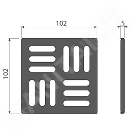 Alcadrain Grilles - Grille 102x102 mm, noir mat MPV004-BLACK