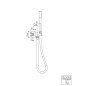 Steinberg 100 - Set de pommeau de douche, support et flexible, blanc 100 1670 W