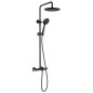 Sapho Solaris - Set de douche avec thermostat, 5 jets, noir mat/cuivre WD139PG