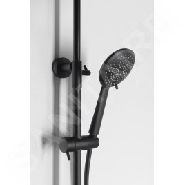 Sapho Solaris - Set de douche avec thermostat, 5 jets, noir mat/cuivre WD139PG
