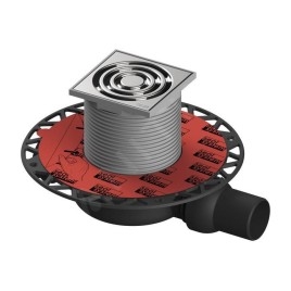 Tece Douchegoten - Siphon du sol latéral, abaissé, 100x100 mm, acier inoxydable/plastique 3601100
