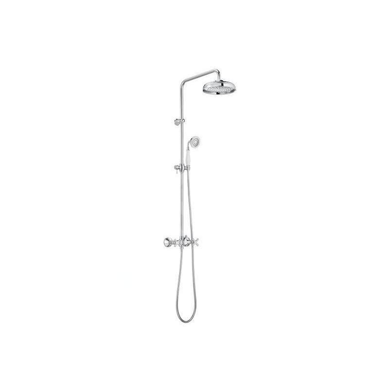 Roca Carmen - Ensemble de douche avec mitigeur, diamètre 216 mm, 1 jet, chrome A5A974BC00