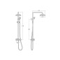 Roca Carmen - Ensemble de douche avec mitigeur, diamètre 216 mm, 1 jet, chrome A5A974BC00