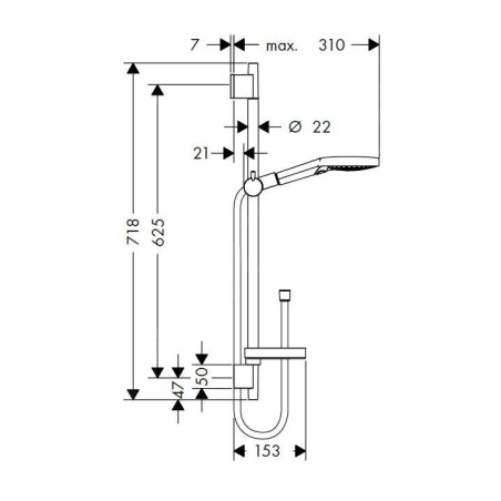 Hansgrohe Raindance Select S - Set de douche 120, 3 jets, blanc/chrome 26630400