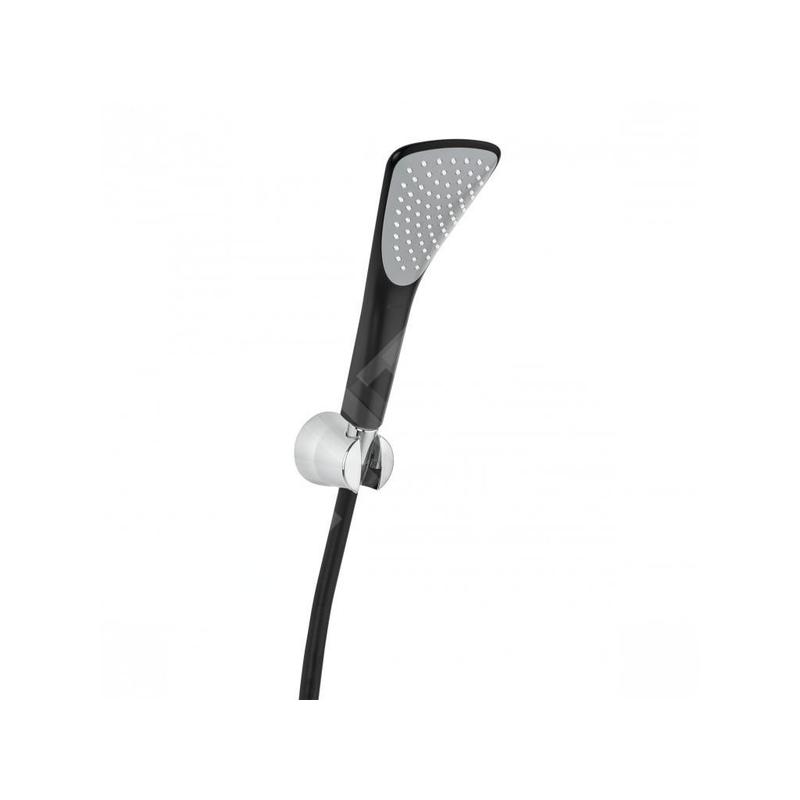 Kludi Fizz - Ensemble pommeau de douche avec support, flexible de douche, noir mat 6765087-00