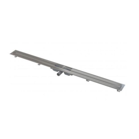 Alcadrain Douchegoten - Caniveau de douche Low 1450 mm, avec rebord pour grille perforée, inox APZ101-1450