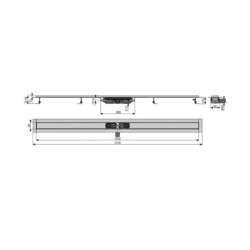 Alcadrain Douchegoten - Caniveau de douche Low 1450 mm, avec rebord pour grille perforée, inox APZ101-1450