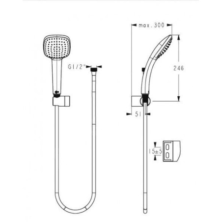 Ideal Standard Idealrain Cube - Set de douche, 1 jet, chrome B0019AA
