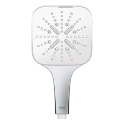 Grohe Rainshower SmartActive Cube - Set de douche de tête 130, 3 jets, barre 900 mm et flexible, blanc lunaire 26586LS0