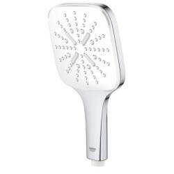 Grohe Rainshower SmartActive Cube - Set de douche de tête 130, 3 jets, barre 900 mm et flexible, blanc lunaire 26586LS0
