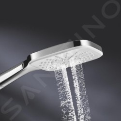 Grohe Rainshower SmartActive Cube - Set de douche de tête 130, 3 jets, barre 900 mm et flexible, blanc lunaire 26586LS0
