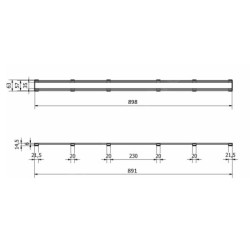 I-Drain Level-3 - Grille en inox pour caniveau douche Level- 3 brossé, longueur 900 mm IDRO0900Z