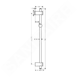 Hansgrohe Unica - Barre de douche, hauteur : 720 mm, chrome 27704000