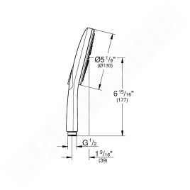 Grohe Rainshower SmartActive - Pommeau de douche 130 6,8 l/min, 3 jets, nickel brossé 26545EN0