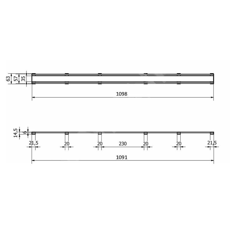 I-Drain Level-3 - Grille en inox pour caniveau douche Level- 3 brossé, longueur 1000 mm IDRO1000Z