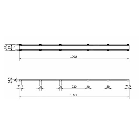 I-Drain Level-3 - Grille en inox pour caniveau douche Level- 3 brossé, longueur 1000 mm IDRO1000Z