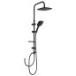 Aqualine Douches - Set de douche Kera sans robinetterie,220x220mm,3 jets, noir mat SL435 Aqualine Douches - Set de douche Kera sans robinetterie,220x220mm,3 jets, noir mat SL435